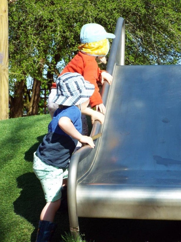 Small Children Slide Wivenhoe Park Day Nursery